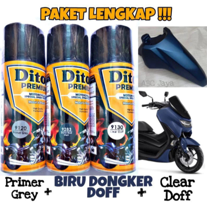 PAKET Diton Premium Stylist Blue Matt 9283 Biru Doff | cat semprot spray sepeda motor mobil yamaha n