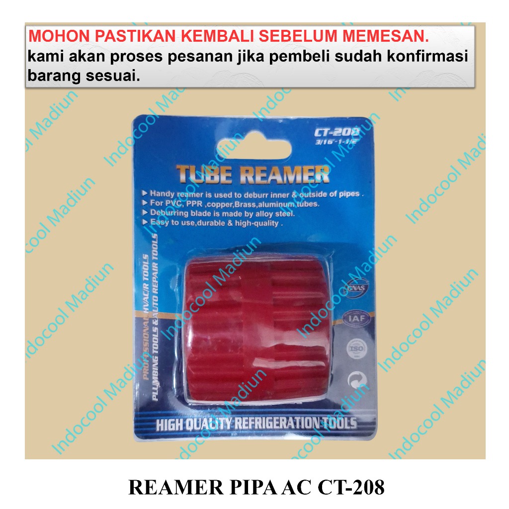 RPA REAMER AC / RIMER PIPA TEMBAGA / REAMER PIPA AC CT-208
