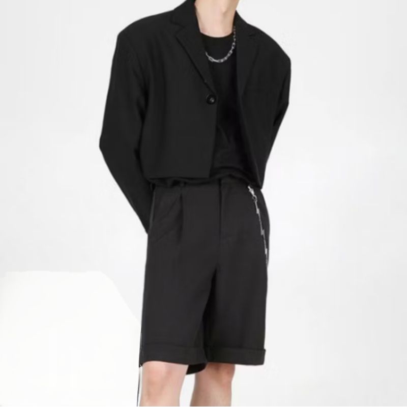 Setelan Blazer Pria Model Crop / Setelan Jas Cropped Pria / Jas Blazer Crop Pria