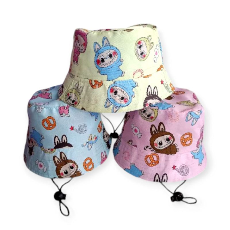 Topi Backet Hat Anak Labubu Topi Backet Anak Viral Labubu Murah