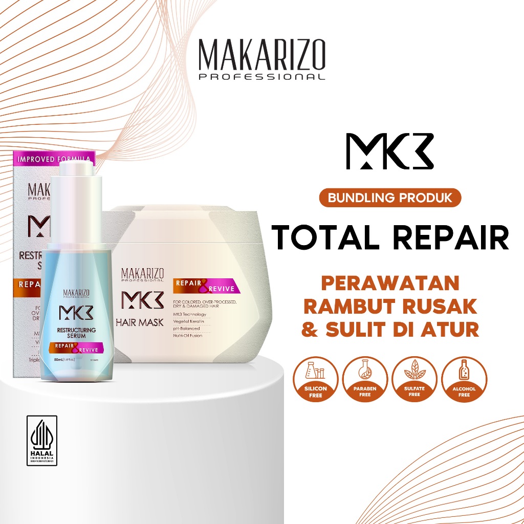 Makarizo Professional MK3 Total Repair - Hair Mask & Restructuring Serum