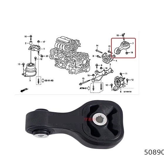 Engine mounting belakang city jazz 2008-2014 engine mounting belakang honda brio 1300cc freed