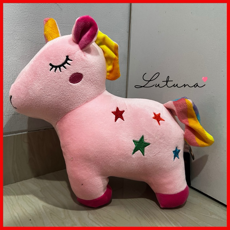 LUTUNA - BONEKA UNICORN PINK MAINAN ANAK BONEKA KUDA