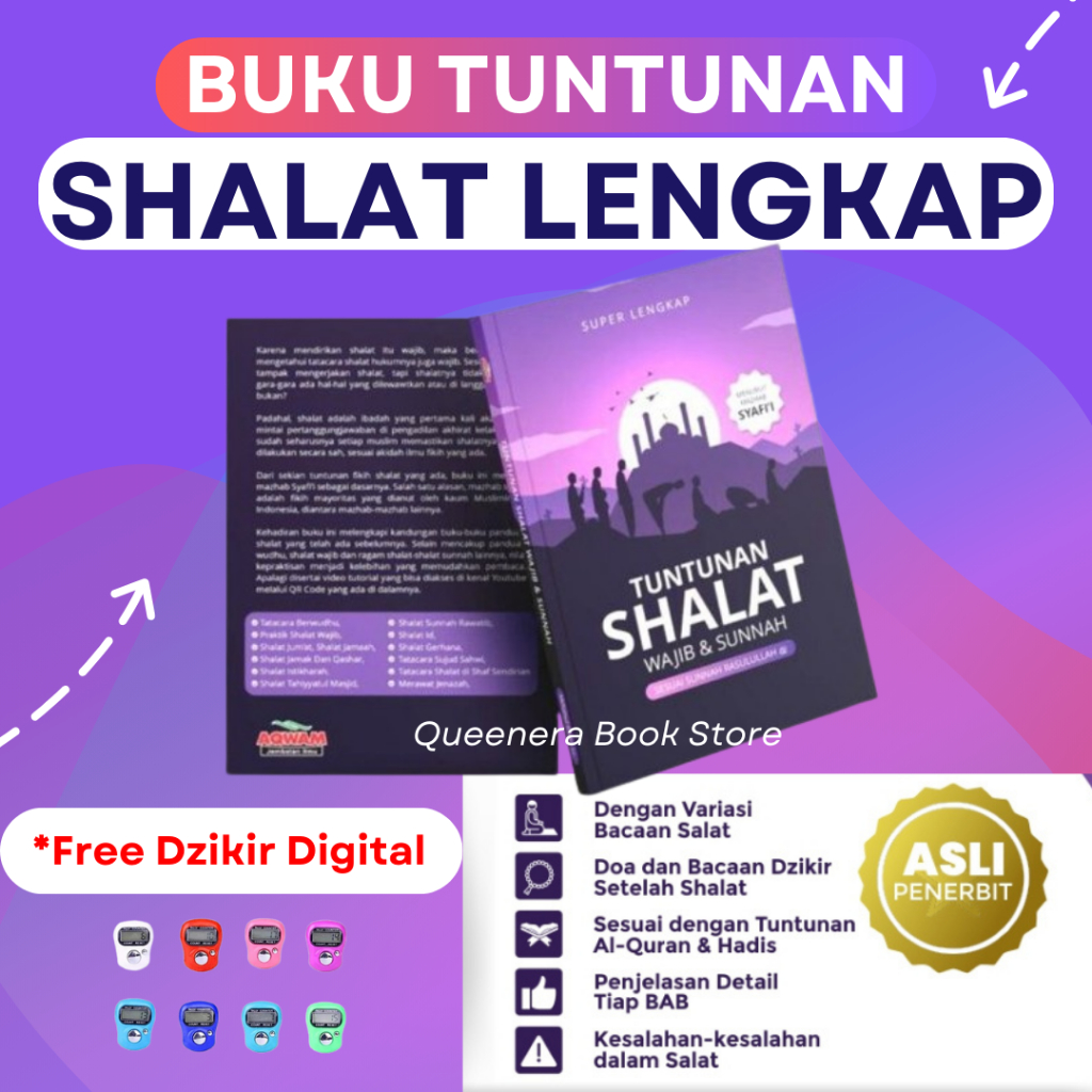 Buku Cara Tuntunan Sholat Lengkap Adi Hidayat Shalat Wajib & Sunah Padnduan Solat Imam Syafii