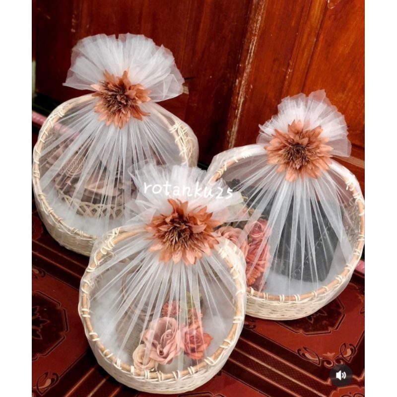 keranjang hantaran rotan parcel sangkar rotan (isi3) / keranjang parcel hantaran seserahan hampers /