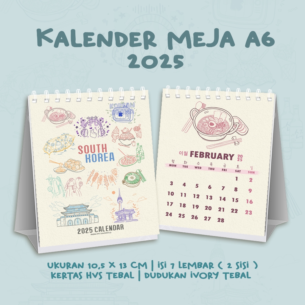 

Kalender Meja Kecil 2025 | kalender meja aesthetic 2025 | kalender tema korea