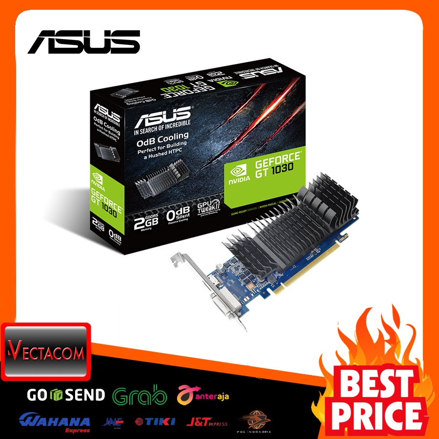 VGA Card ASUS GeForce GT 1030 Silent Low Profile 2GB GDDR5