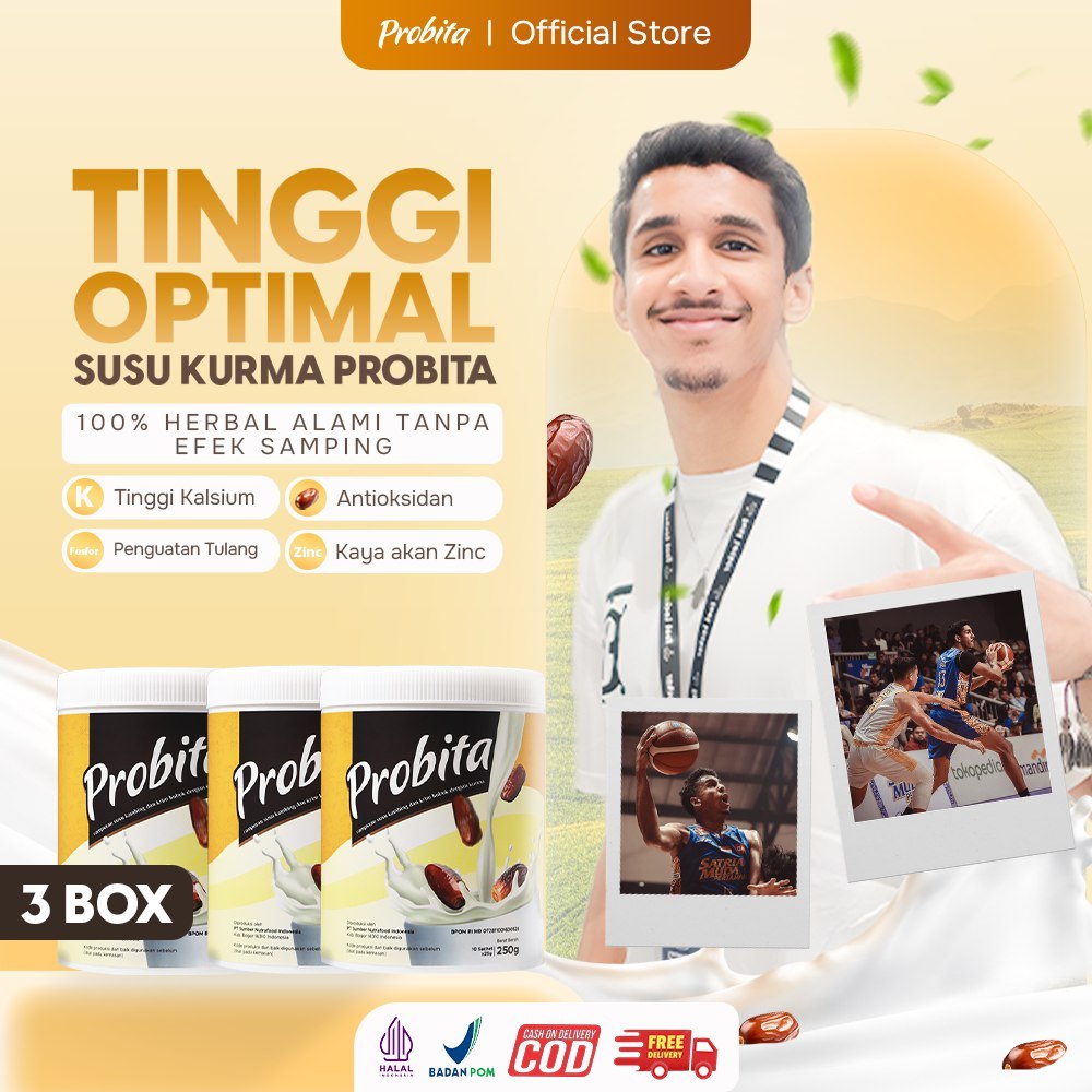 

Paket Premium 3 Box Probita Susu Kurma Peninggi Badan Anak Remaja & Kesehatan Tulang Dewasa - BPOM