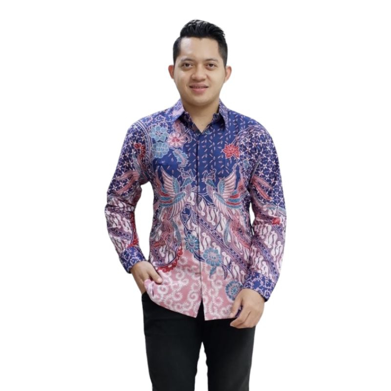 Kemeja Batik Slimfit Pria Lengan Panjang Premium Lapis Furing Baju Batik Laki2 Mewah Ori Kemija Pria