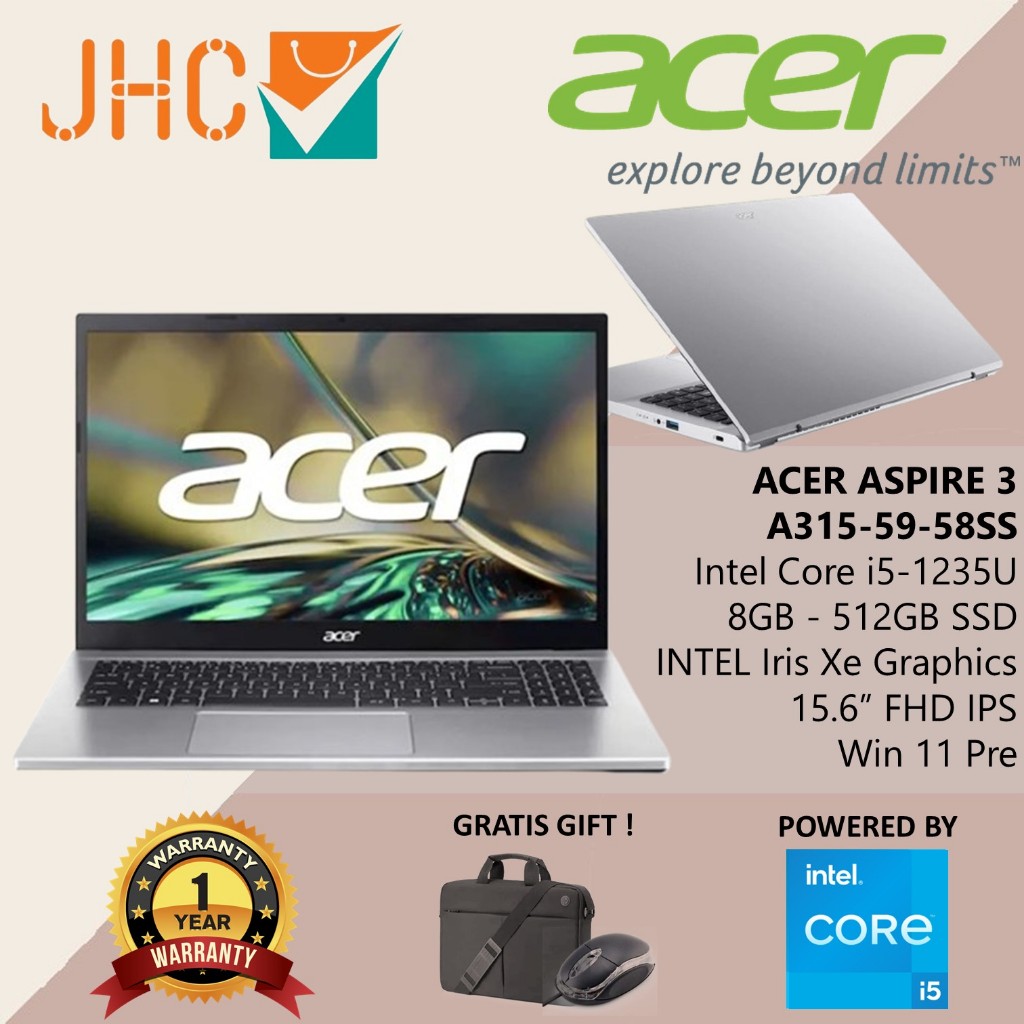 Laptop Acer Aspire 3 A315 i5-1235U 8GB 512GB 15.6"FHD IPS DOS
