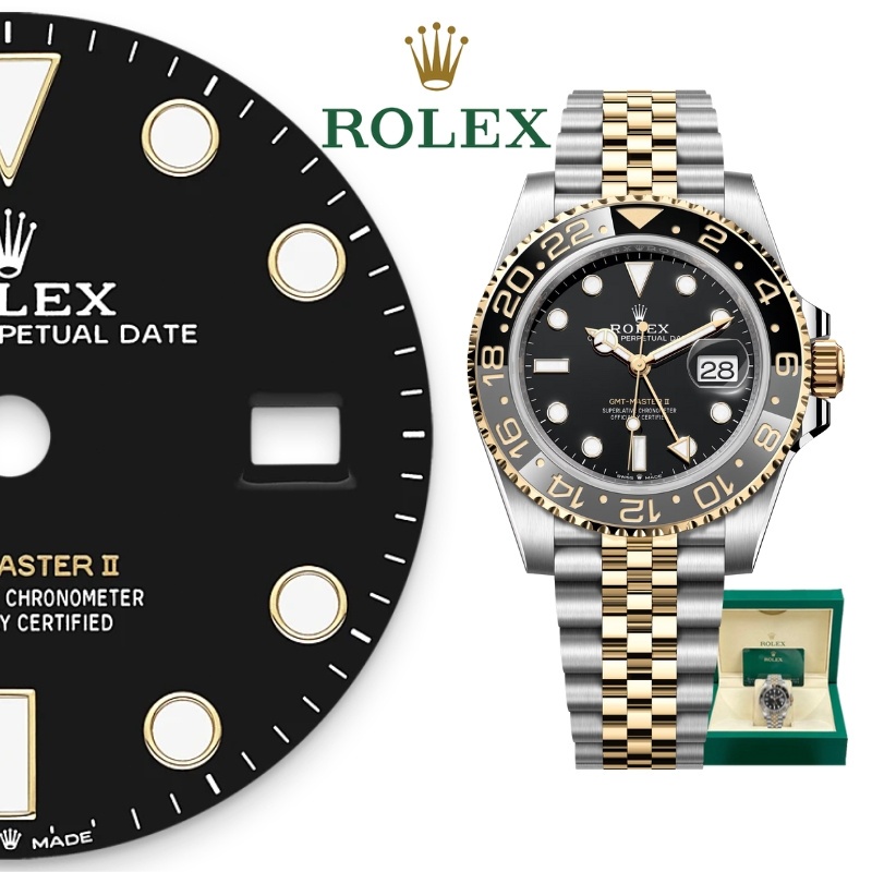 【100% ASLI】Jam Tangan Rolex Pria Seri GMT-Master II  m126713grnr-0001 Dial 41mm Jarum jam emas 18K  