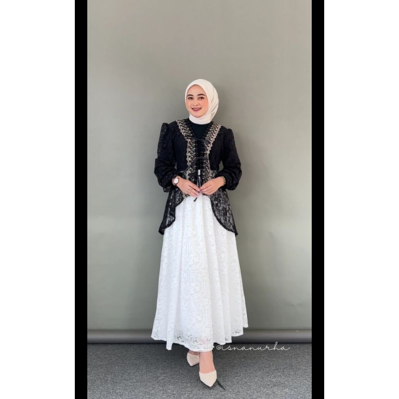 FREE ONGKIR WISA OUTER TUNIK TILLE BRUKAT CARDIGAN TILLE BROKAT LENGAN PANJANG KEBAYA TUNIK ATASAN