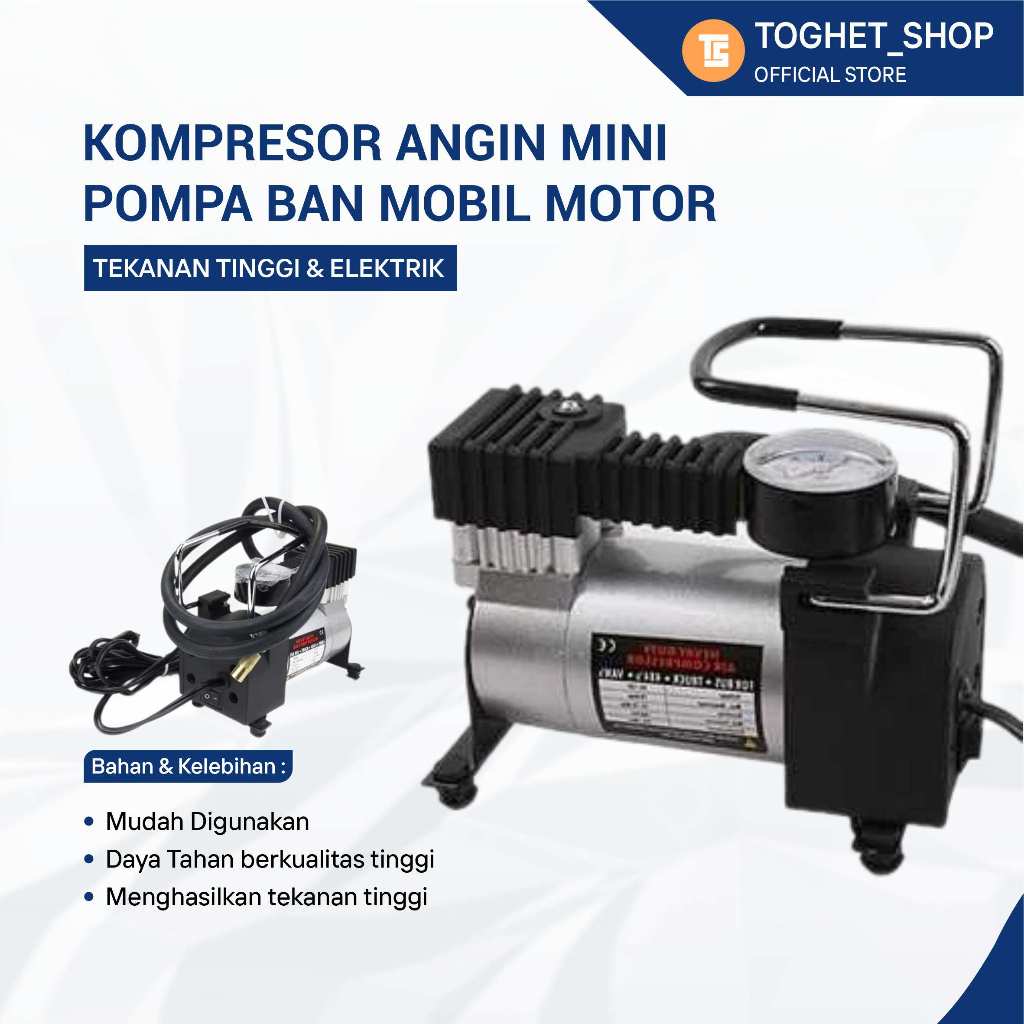 Kompresor Angin Mini Pompa Ban Mobil Motor Mini Tekanan Tinggi Pompa Angin Mini Elektrik Original