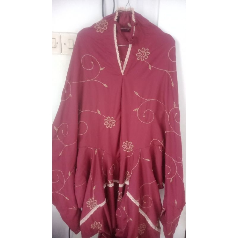 mukena mewah dewasa terusan bordir ful cantik