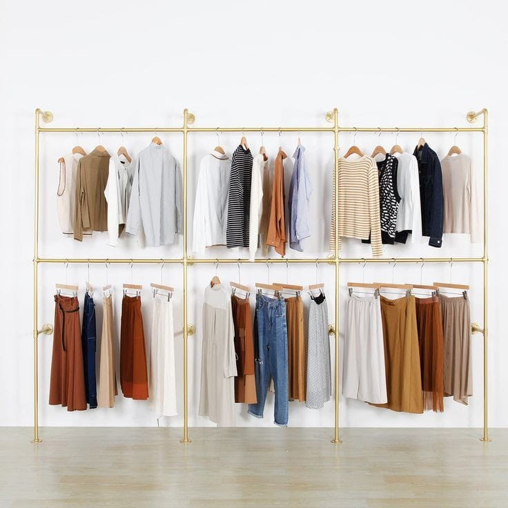 Rak Display Hanger Full Besi Rak Baju Dinding