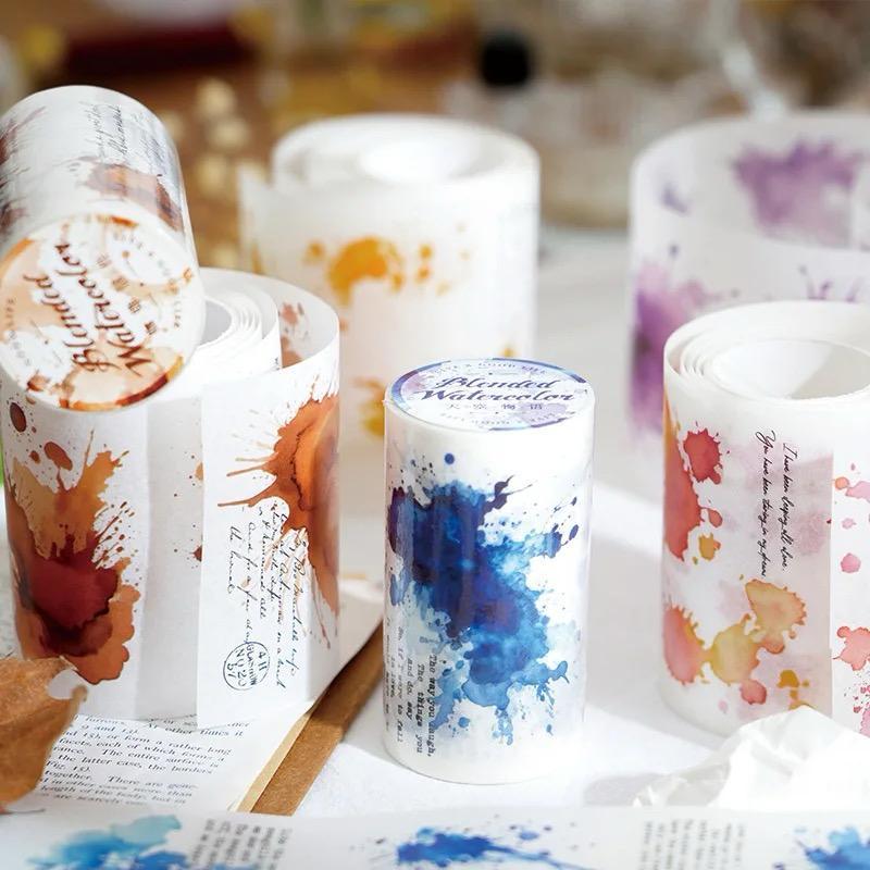 

Swoosh Watercolor series INS Watercolor Priming Roll Sticker