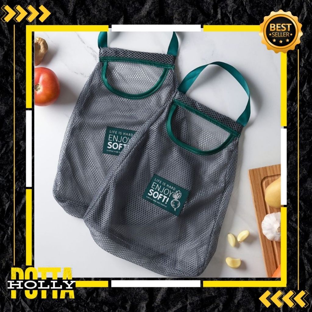 POTTAHOLLY Tas Keranjang Buah / Tas Jaring Belanja Kantong Sayur Bawang Belanja Buah / Travelmate Ta