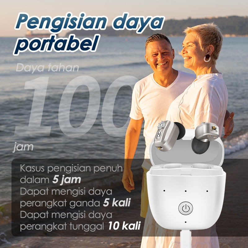 Britzgo alat bantu dengar talinga orang tua original Nyaman dan tidak terlihat Pengisian daya