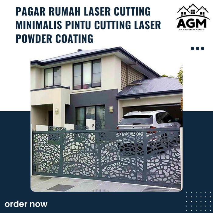 pagar rumah laser cutting minimalis pintu cutting laser powder coating