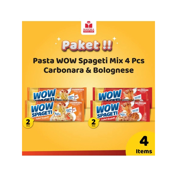 

Pasta WOW Spageti Mix 4 Pcs Carbonara & Bolognese