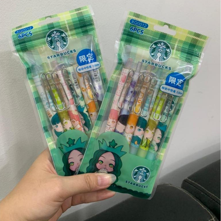 

(1 SET ISI 6) Pulpen Gel Cute Karakter Pena Kantor Sekolah Aesthetic Warna Hitam Tebal 0.5mm