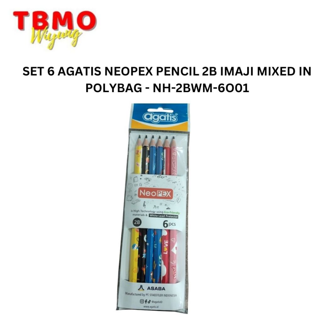 

TBMO SET 6 AGATIS NEOPEX PENCIL 2B IMAJI MIXED IN POLYBAG - NH-2BWM-6O01