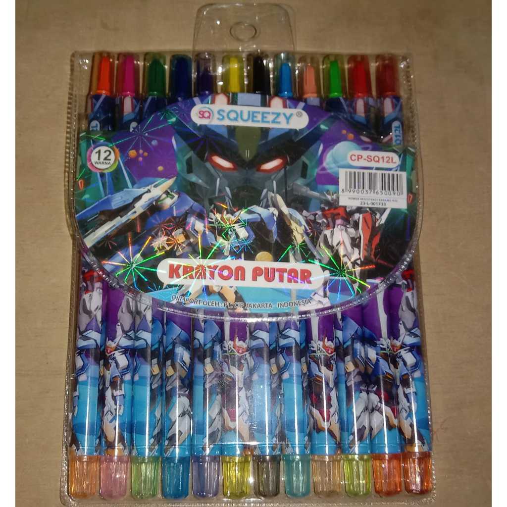 

Crayon Putar Squeezy 12 Warna Ukuran Panjang CP-SQ12L