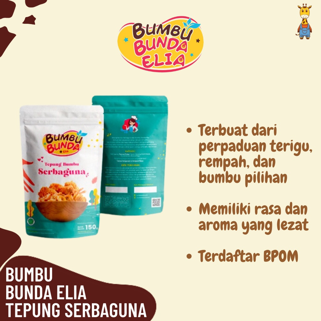 

Bumbu Bunda Elia BPOM Tepung Crispy Non MSG Non Pengawet / Tepung Bumbu Serbaguna Non MSG MPASI