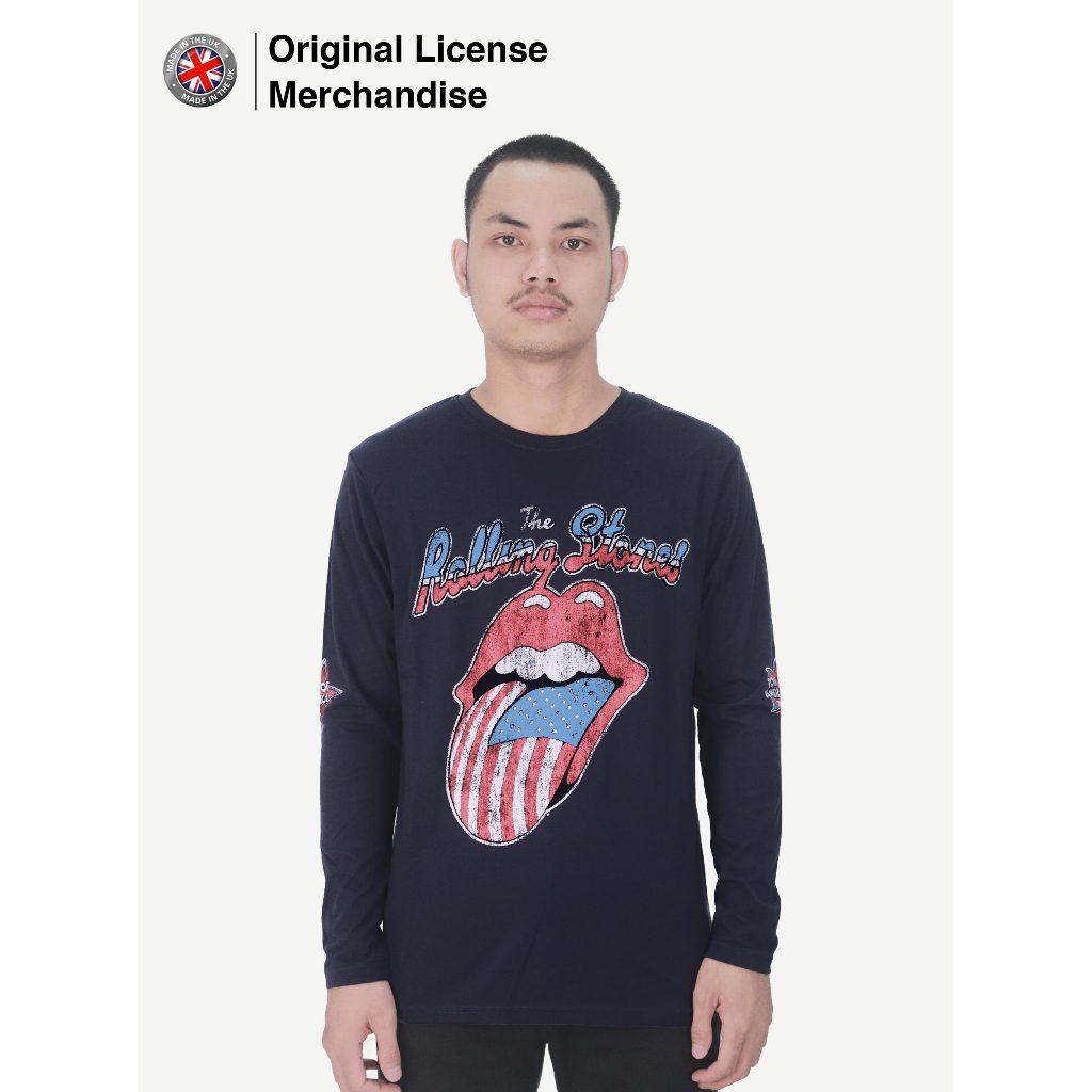 Kaos Baju Panjang Long Sleeve Dewasa Pria Wanita Band Musik ROLLING STONES Us Tour 78