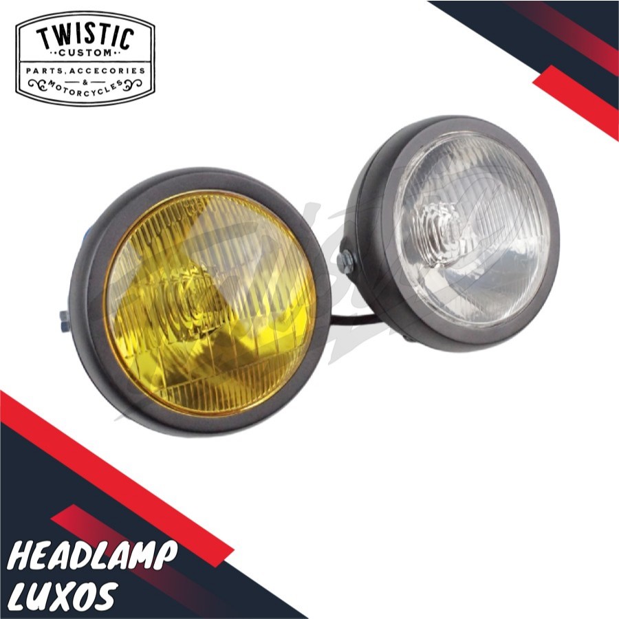 Headlamp Lampu Depan Luxos H4 5.75 inch Motor W175 Scorpio Tiger Byson Benelli PE 250 Motobi 250 Uni