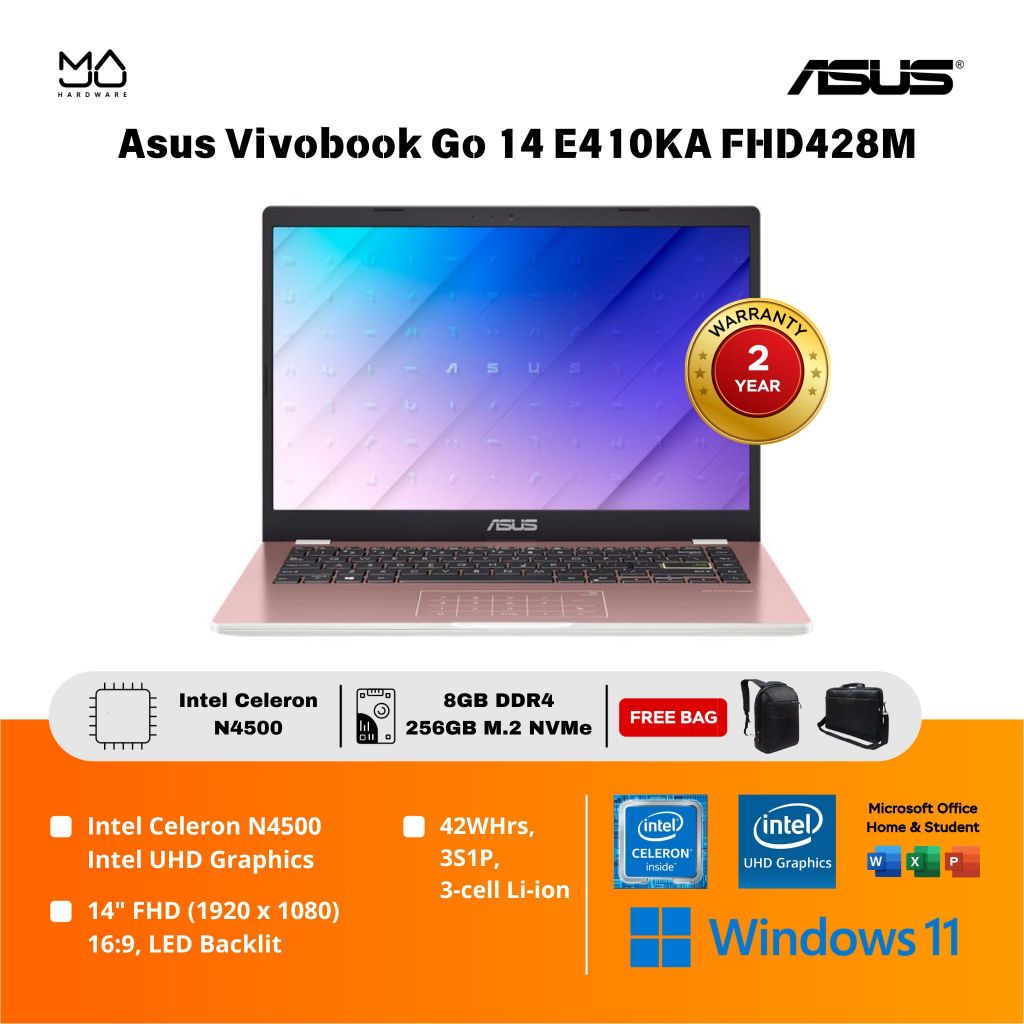 Laptop ASUS Vivobook Go 14 E410KA FHD428M FHD429M - Garansi Resmi Asus Indonesia