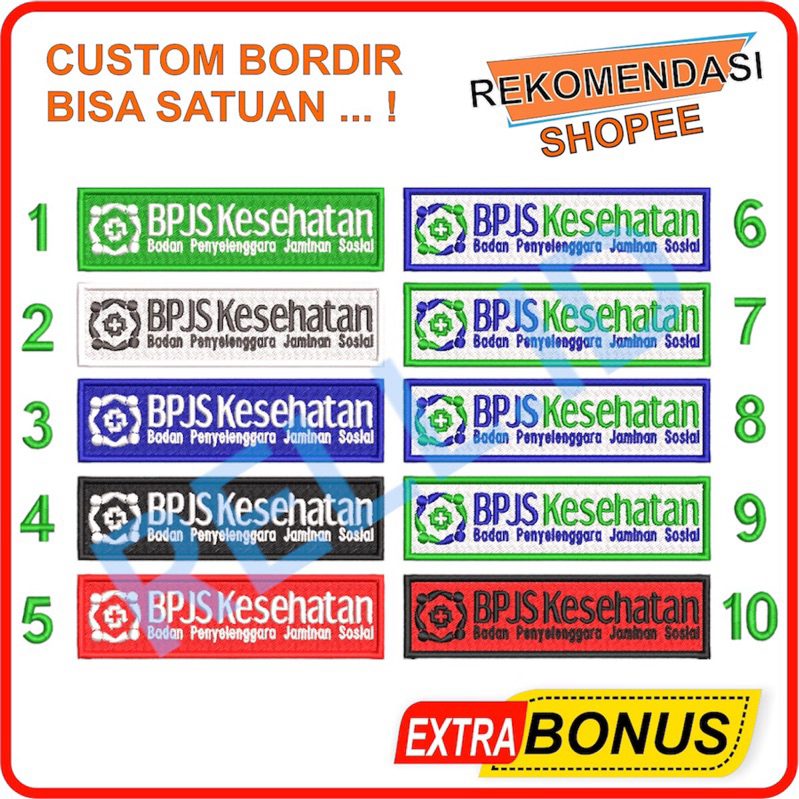 BORDIR PATCH BEDGE BET BPJS KESEHATAN LOGO BPJS TERMURAH