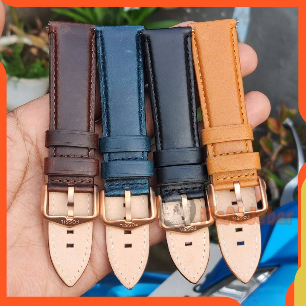 Tali jam tangan F strap tali jam kulit F 22mm (buckle gold)