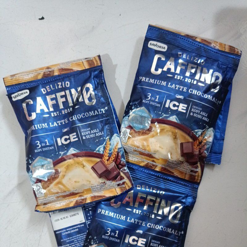 

Delizio Caffino premium latte chocomalt ice 3 in 1 1 karton isi 12 renceng@10sachet