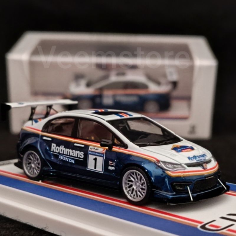 Die Cast 1:64 Honda Civic FD2 Modified Rothmans [Time Micro]