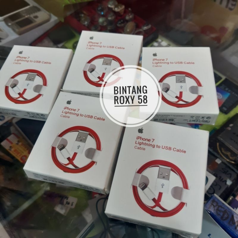 Kabel iPhone Merah Red Original Ori / Cable Data Charger Carger Charging iPhone Lightning to USB Cab