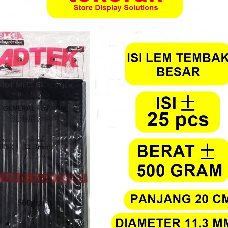 

Terjangkau ADTEK GLU STIK HITAM ISI REFILL LEM TEMBAK BAKAR 113MM X 2CM HITAM HOT MELT GLUE STICK HITAM