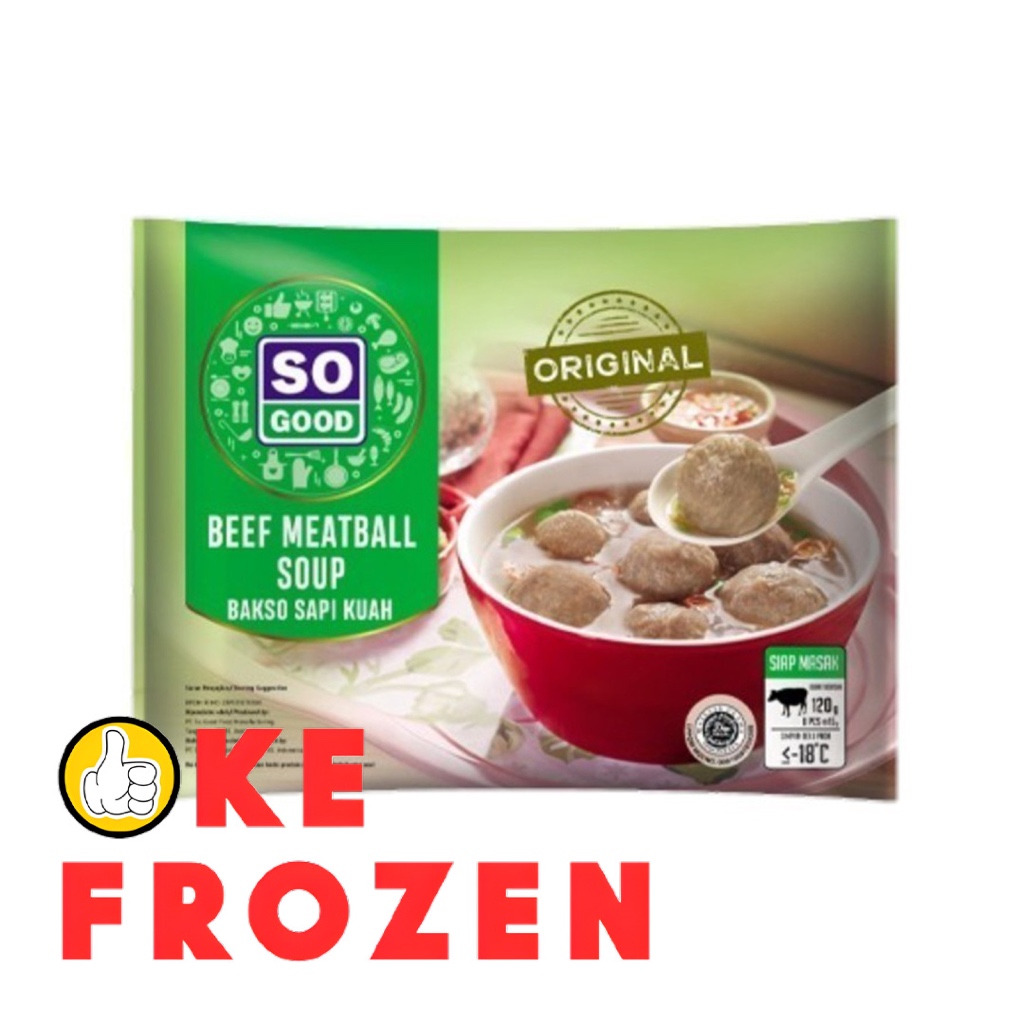 

SO GOOD BAKSO SAPI KUAH 120GR ISI 8PCS / BAKSO FROZEN FOOD