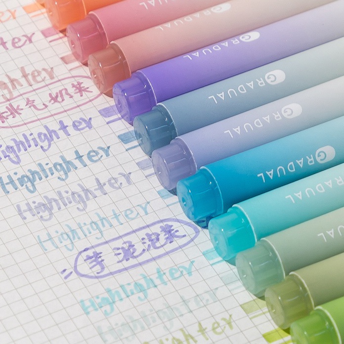 

KF7 Winze 4pcs Hhlhter Pen Warna Warni Pastel Stabilo Marker Pen Alat Tulis Marker Penanda Buku Spidol Lucu Journal