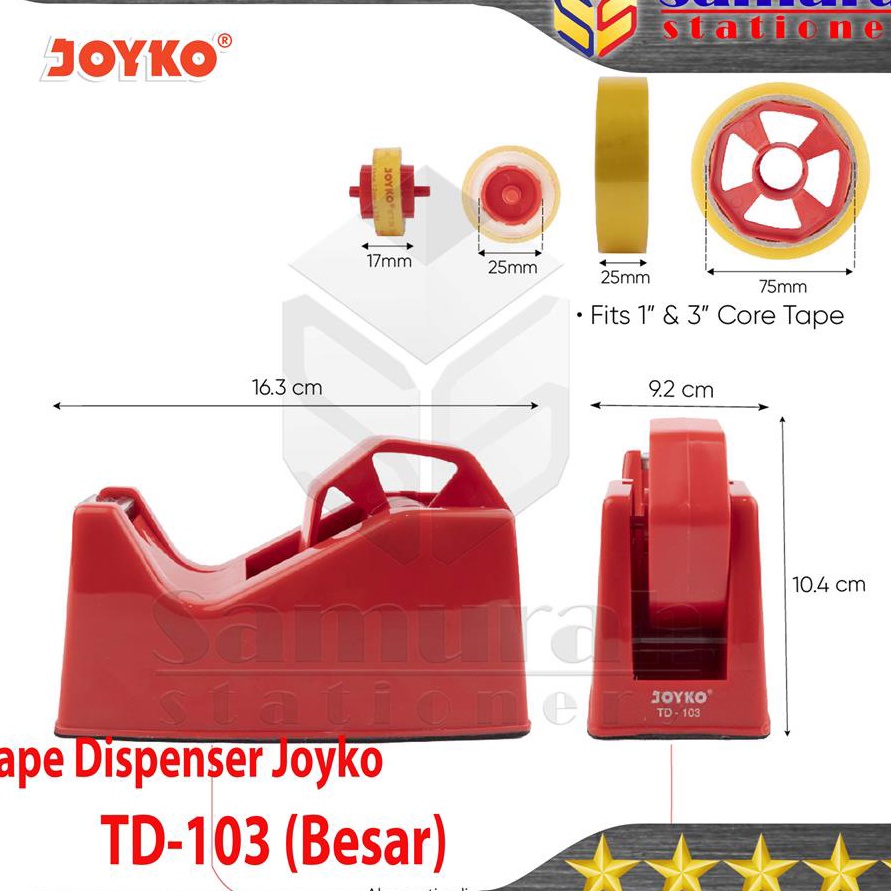 

Boom Tape Dispenser Joyko TD 13 1 In Tempat Potong Isolasi TD13 Cutter Pemotong Solatip 12 in