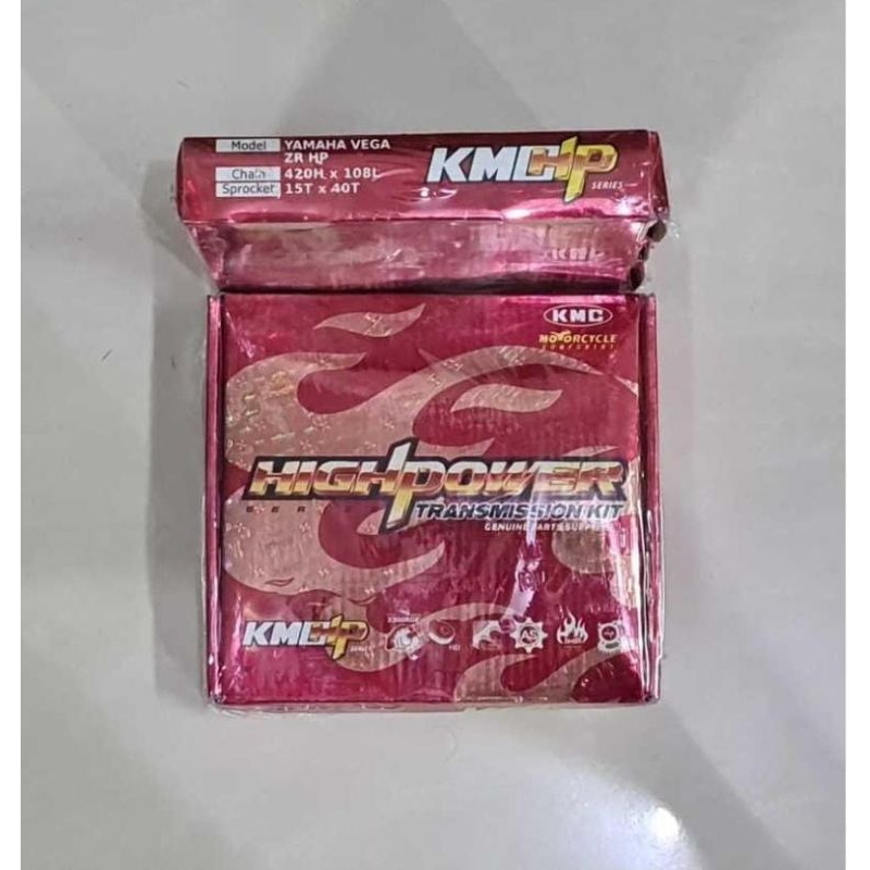 KMC Gear Gir Set Paket Yamaha Vega ZR (Gear 15T-40T, Rantai 420Hx108L)