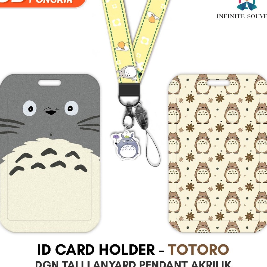 

HJ6 N3 TOTORO Name Tag Card Holder Motif Karakter Totoro Kucing Coklat Hamster dengan Tali Pendant Akrilik ID Card Holder Tali Gantungan Acrylic Lucu Nametag Tempat Kartu Flazz Emoney