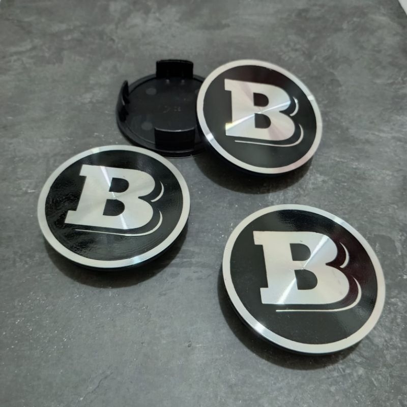 DOP RODA TUTUP VELG RACING VARIASI DATAR BLOK MOTIF B BRABUS  DIAMETER 6,5CM HARGA SET