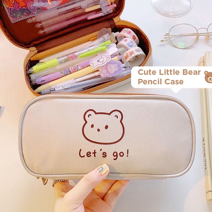 

Terbatas Pencil Case Kotak Pensil Cute Bear Sekolah Perempuan Trendy