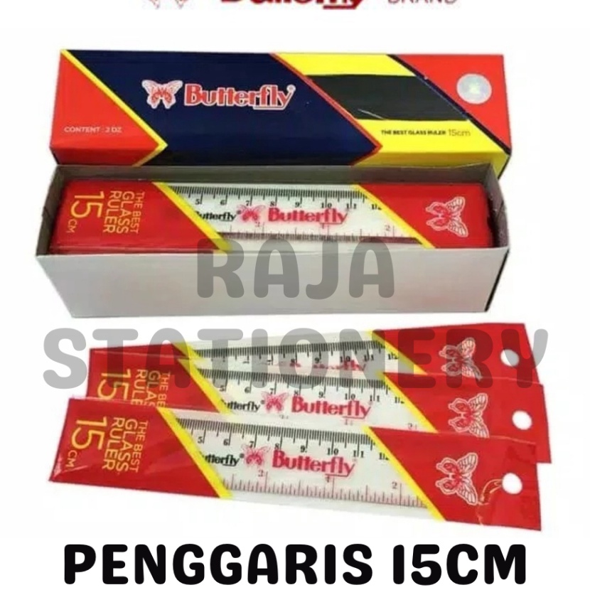 

FG2 BUTTERFLY RULER 15CM PENGGARIS KUPU KUPU 15CM PANJANG PLASTIK 24PCS