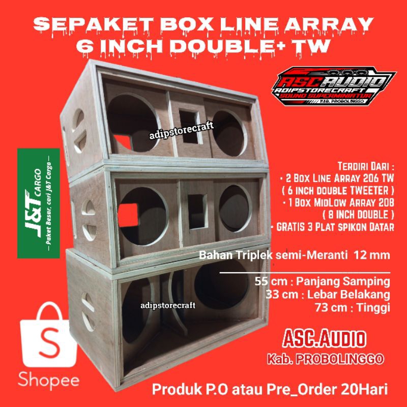 Sepaket Box Line Array 6 inch Double Dan LowMid 8 inch Double