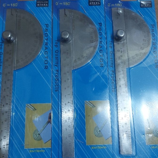 

Mega Penggaris Busur Derajat Protector Stainless Steel 1cm 18 Derajat
