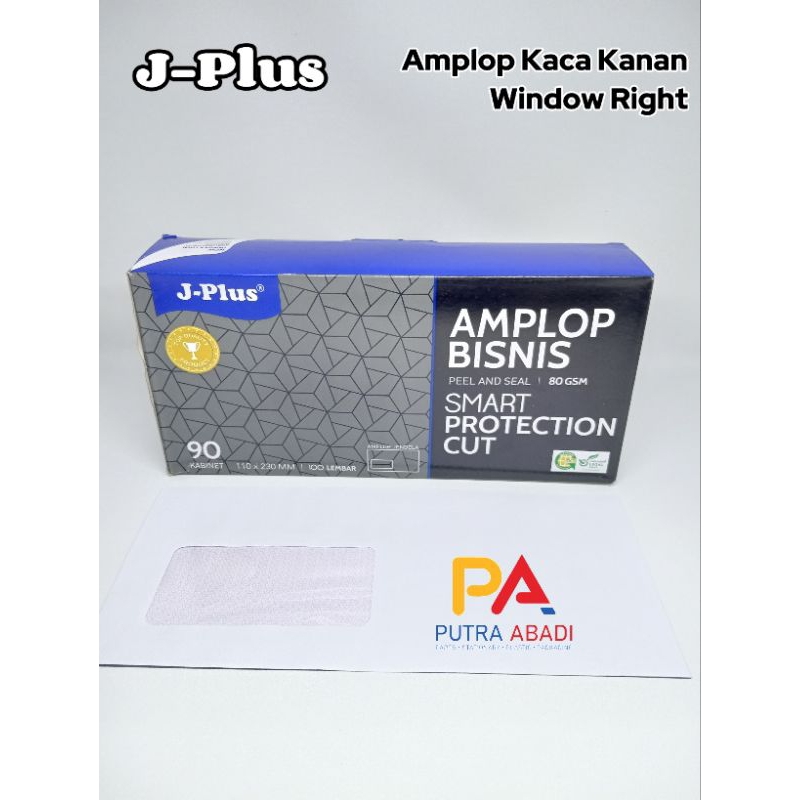 

Amplop Kaca Kanan Kaca Kiri Putih J-Plus No. 90 Amplop Window Amplop Tanggung 104 Polos
