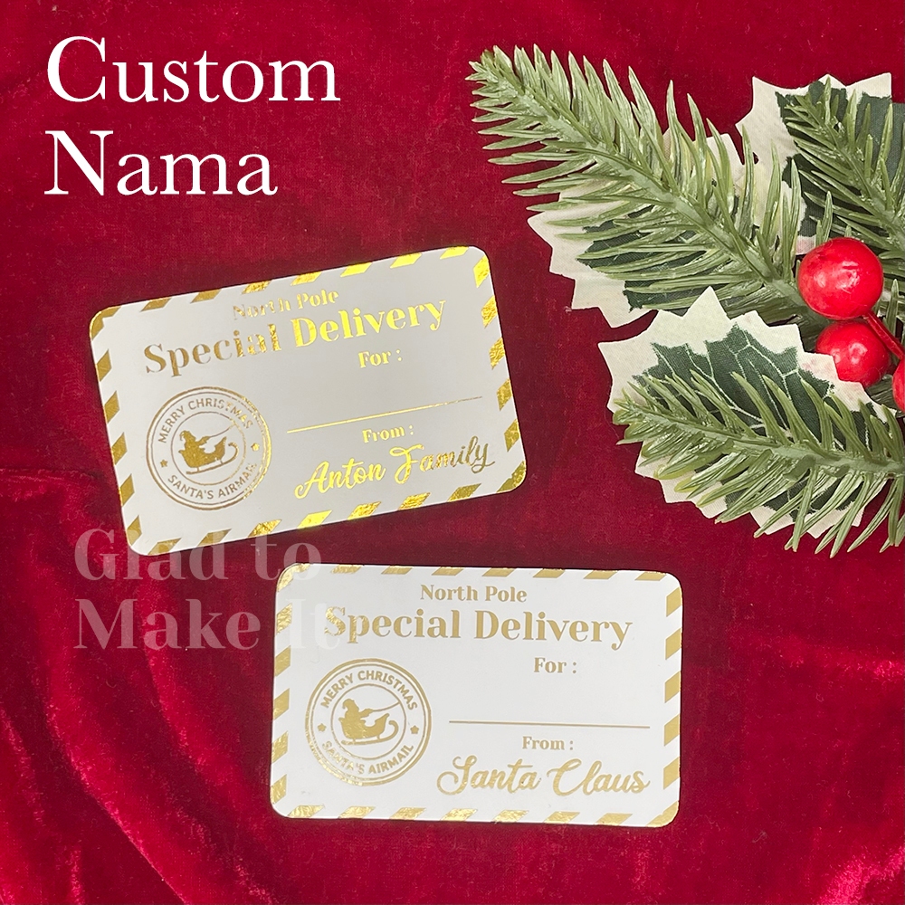 

Stiker sticker label kado hadiah natal christmas secret santa claus tambah nama