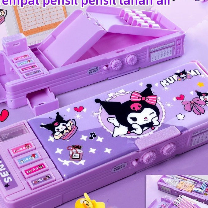 

Kilat KOTAK PENSILBahan Tahan Air Kuromi Tempat Pensil Password Multifungsi Lapis Ganda Berkapasitas Lucu Termasuk Rautan Pensil Kotak Alat Tulis